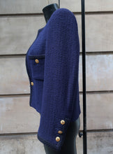 Load image into Gallery viewer, Chanel Navy Tweed Jacket