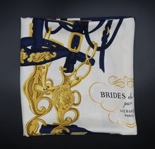 Load image into Gallery viewer, Hermès Brides de Gala Navy Scarf