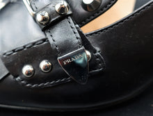 Charger l'image dans la galerie, Prada Black Studded Kiltie Slingback Shoes