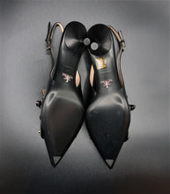 Charger l'image dans la galerie, Prada Black Studded Kiltie Slingback Shoes