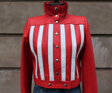 Carica l'immagine nel visualizzatore di Gallery, Courrèges Red Leather Biker Jacket