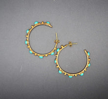 Cargar imagen en el visor de la galería, Sylvia Toledano Petite Candies Hoop Turquoise Earrings
