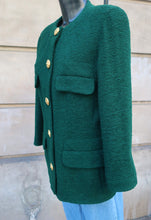 Cargar imagen en el visor de la galería, Chanel Green Tweed Jacket