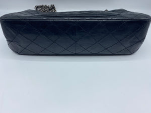 Chanel 2.55  black silver hardware
