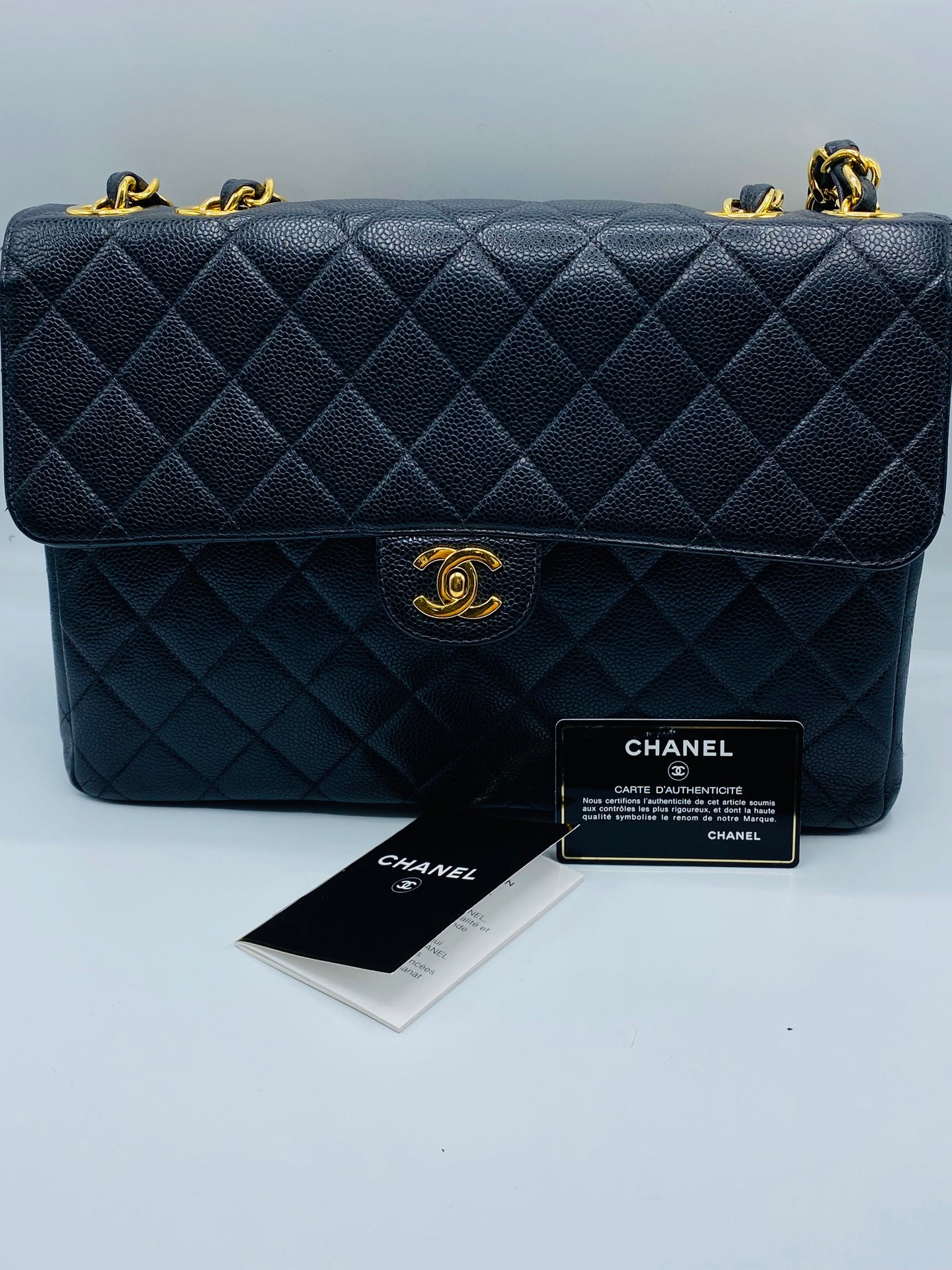 Chanel jumbo caviar