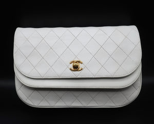 Chanel White Quilted Bag