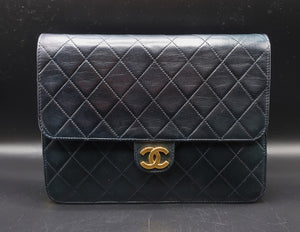 Chanel Simple Flap Navy Bag
