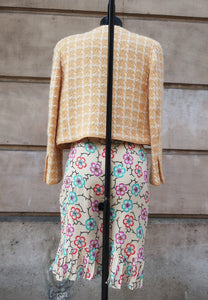 Chanel Flower Print Skirt