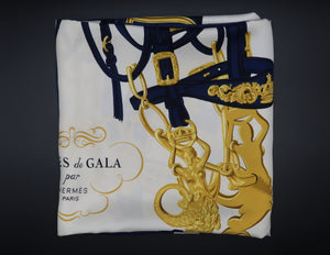 Hermès Brides de Gala Navy Scarf