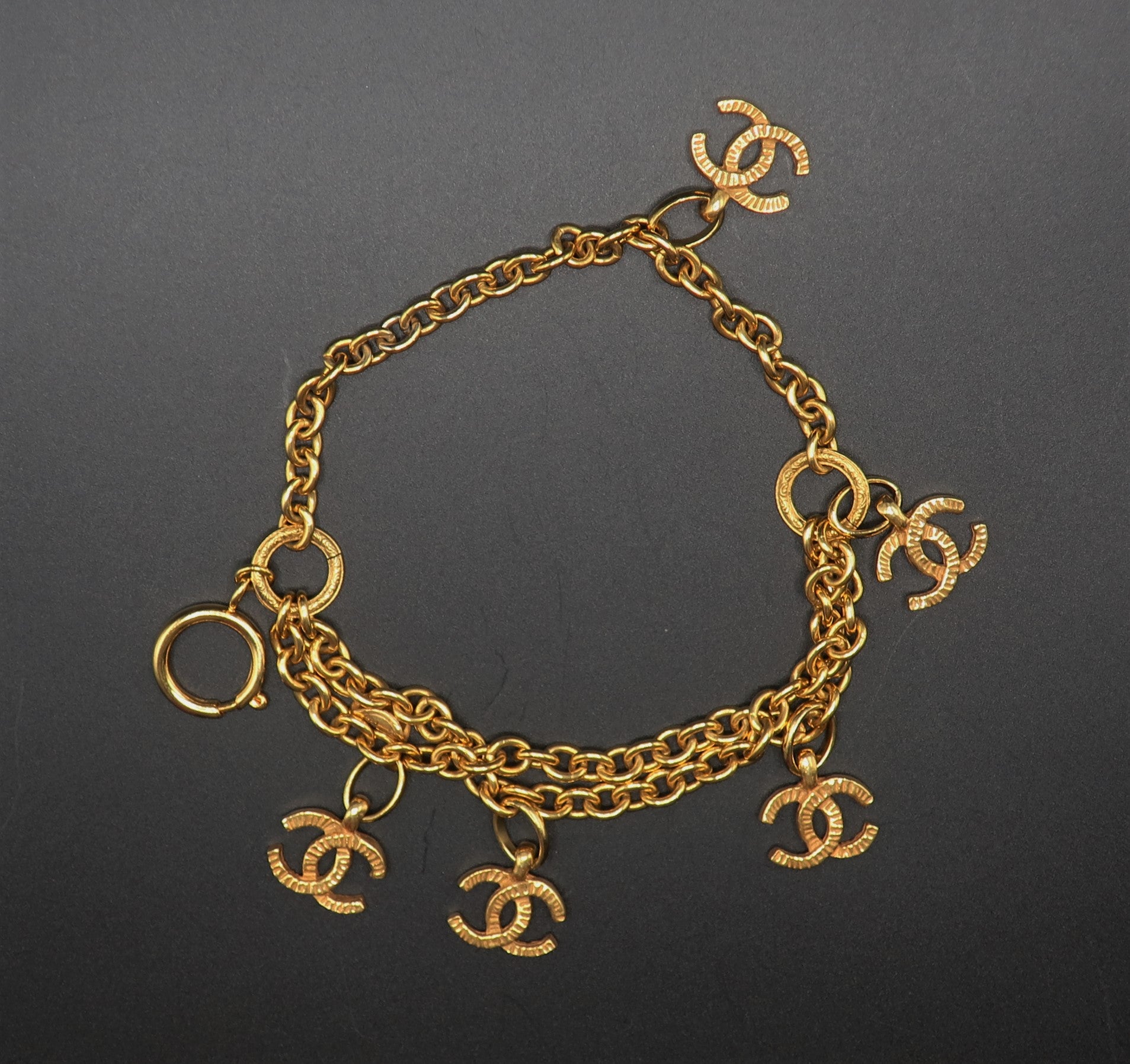 CHANEL Bracelet Vintage Gold Plated Chain Crown Motif Medal Pendant With  Box  eBay