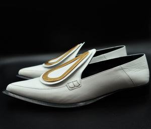 Loewe White Leather Loafers