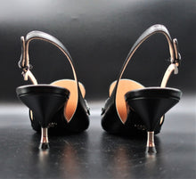 Cargar imagen en el visor de la galería, Prada Black Studded Kiltie Slingback Shoes
