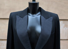 Load image into Gallery viewer, YSL Rive Gauche Black Smoking Jacket
