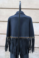 Cargar imagen en el visor de la galería, Moschino Wool &amp; Leather Fringe Jacket
