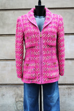 Load image into Gallery viewer, 10.	Chanel Pink Fantasy Shimmer Tweed Jacket
