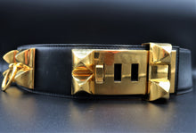 Load image into Gallery viewer, Hèrmes Medor Black Leather Belt
