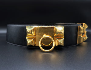 Hèrmes Medor Black Leather Belt