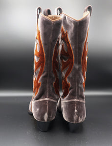 Vintage Suede Cowboy Boots