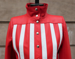 Courrèges Red Leather Biker Jacket