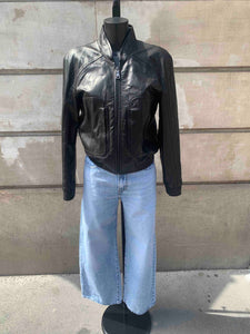 Black leather Prada jacket like new in size 38 french