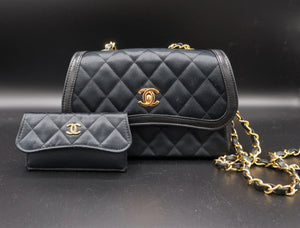 Chanel Satin & Leather Mini Bag
