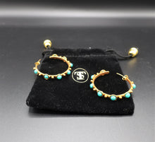 Charger l&#39;image dans la galerie, Sylvia Toledano Petite Candies Hoop Turquoise Earrings
