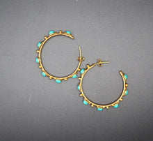 Cargar imagen en el visor de la galería, Sylvia Toledano Petite Candies Hoop Turquoise Earrings
