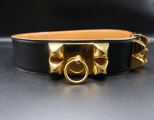 Hermès Medor Black Leather Belt