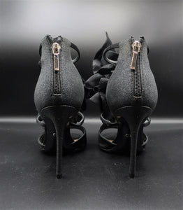 Christian Dior Black Lace & Satin Ruffled Shoes