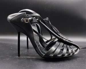 Saint Laurent Black Strappy Sandals