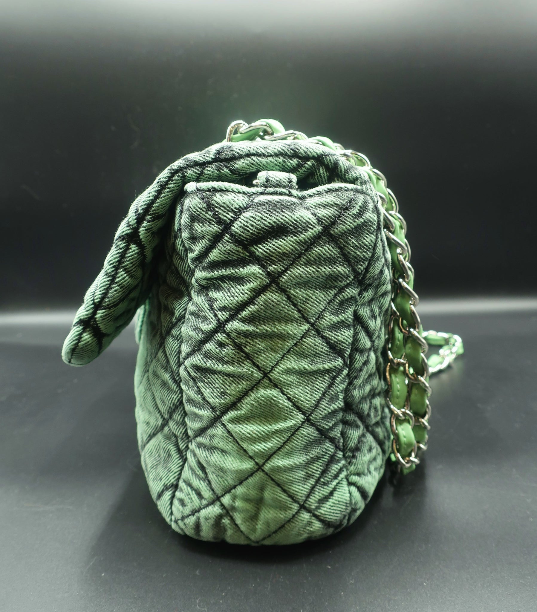 Chanel denim flap bag green Clearance