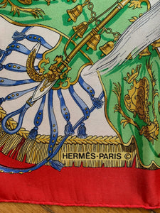 Foulard Hermès " Caparaçons " de la France et de L'Inde