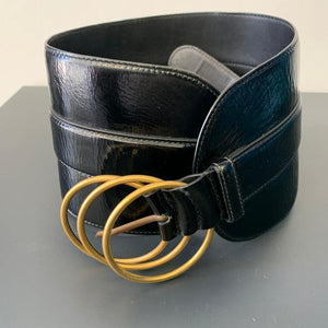 Yves Saint Laurent cinturón negro de época