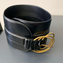 Carica l&#39;immagine nel visualizzatore di Gallery, Cintura vintage Yves Saint Laurent nera

