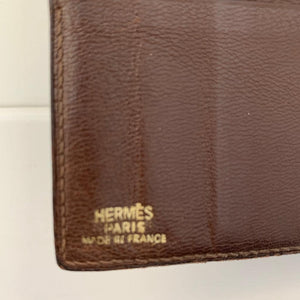 La cartera de cocodrilo marrón oscuro de Hermes Vintage