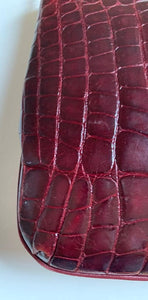 Vintage burgundy crocodile Lancel pouch
